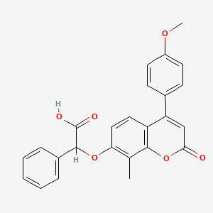 molecular formula C25H20O6 B2548399 2-[4-(4-Methoxyphenyl)-8-methyl-2-oxochromen-7-yl]oxy-2-phenylacetic acid CAS No. 500203-91-8