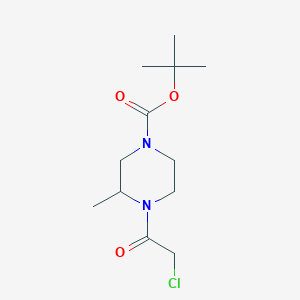 molecular formula C12H21ClN2O3 B2548400 4-(2-氯乙酰基)-3-甲基哌嗪-1-羧酸叔丁酯 CAS No. 1353975-27-5