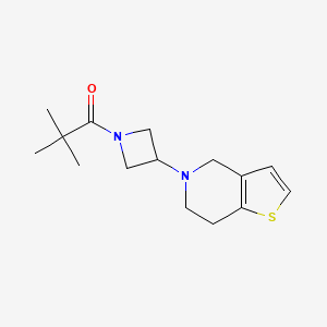 molecular formula C15H22N2OS B2548405 1-(3-(6,7-dihydrothieno[3,2-c]pyridin-5(4H)-yl)azetidin-1-yl)-2,2-dimethylpropan-1-one CAS No. 2325950-47-6