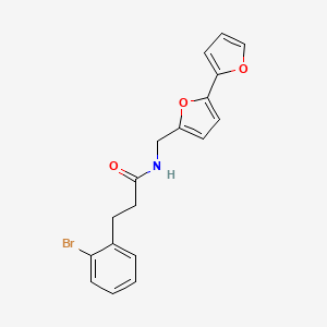 molecular formula C18H16BrNO3 B2548407 N-({[2,2'-bifuran]-5-yl}methyl)-3-(2-bromophenyl)propanamide CAS No. 2097867-90-6