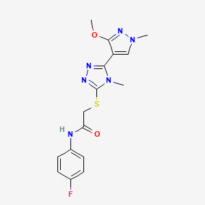 N-(4-fluorophenyl)-2-((5-(3-methoxy-1-methyl-1H-pyrazol-4-yl)-4-methyl-4H-1,2,4-triazol-3-yl)thio)acetamide