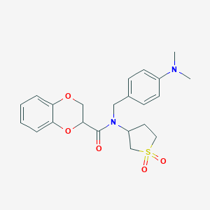molecular formula C22H26N2O5S B254842 N-[4-(dimethylamino)benzyl]-N-(1,1-dioxidotetrahydrothiophen-3-yl)-2,3-dihydro-1,4-benzodioxine-2-carboxamide 