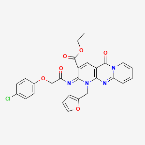 (Z)-ethyl 2-((2-(4-chlorophenoxy)acetyl)imino)-1-(furan-2-ylmethyl)-5-oxo-2,5-dihydro-1H-dipyrido[1,2-a:2',3'-d]pyrimidine-3-carboxylate