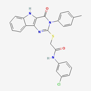 N-(3-chlorophenyl)-2-[[3-(4-methylphenyl)-4-oxo-5H-pyrimido[5,4-b]indol-2-yl]sulfanyl]acetamide