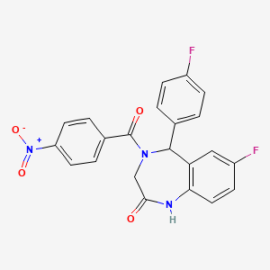 7-fluoro-5-(4-fluorophenyl)-4-(4-nitrobenzoyl)-3,5-dihydro-1H-1,4-benzodiazepin-2-one