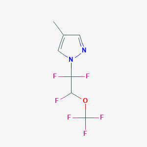 molecular formula C7H6F6N2O B2548439 4-Methyl-1-[1,1,2-trifluoro-2-(trifluoromethoxy)ethyl]pyrazole CAS No. 2375267-55-1