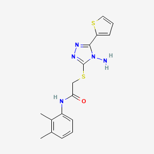 molecular formula C16H17N5OS2 B2548444 2-{[4-アミノ-5-(チオフェン-2-イル)-4H-1,2,4-トリアゾール-3-イル]スルファニル}-N-(2,3-ジメチルフェニル)アセトアミド CAS No. 852831-06-2