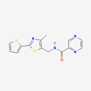 N-((4-methyl-2-(thiophen-2-yl)thiazol-5-yl)methyl)pyrazine-2-carboxamide