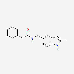2-cyclohexyl-N-((2-methyl-1H-indol-5-yl)methyl)acetamide