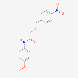 molecular formula C16H16N2O4S B254845 2-({4-nitrobenzyl}sulfanyl)-N-(4-methoxyphenyl)acetamide 