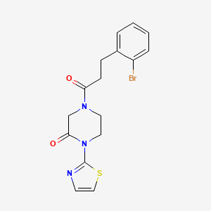 molecular formula C16H16BrN3O2S B2548455 4-(3-(2-Bromophenyl)propanoyl)-1-(thiazol-2-yl)piperazin-2-one CAS No. 2309733-91-1