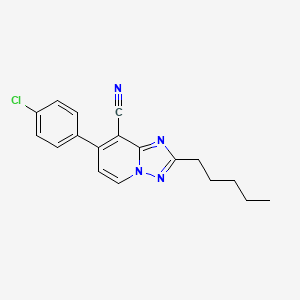 molecular formula C18H17ClN4 B2548465 7-(4-Chlorophenyl)-2-pentyl[1,2,4]triazolo[1,5-a]pyridine-8-carbonitrile CAS No. 860611-20-7