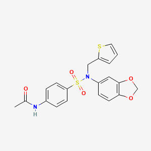 N-[4-[1,3-benzodioxol-5-yl(thiophen-2-ylmethyl)sulfamoyl]phenyl]acetamide