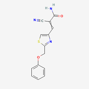 2-Cyano-3-[2-(phenoxymethyl)-1,3-thiazol-4-yl]prop-2-enamide