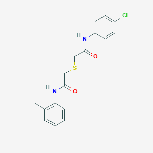 molecular formula C18H19ClN2O2S B254847 N-(4-chlorophenyl)-2-[2-(2,4-dimethylanilino)-2-oxoethyl]sulfanylacetamide 