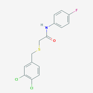 molecular formula C15H12Cl2FNOS B254848 2-[(3,4-dichlorobenzyl)sulfanyl]-N-(4-fluorophenyl)acetamide 