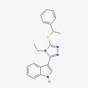 3-(4-ethyl-5-((1-phenylethyl)thio)-4H-1,2,4-triazol-3-yl)-1H-indole