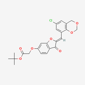 molecular formula C23H21ClO7 B2548481 (Z)-tert-butyl 2-((2-((6-chloro-4H-benzo[d][1,3]dioxin-8-yl)methylene)-3-oxo-2,3-dihydrobenzofuran-6-yl)oxy)acetate CAS No. 929477-61-2