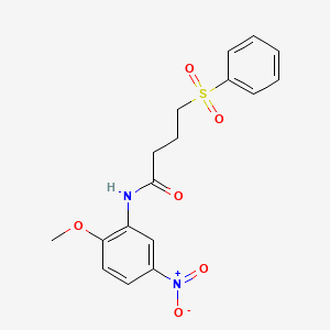 N-(2-methoxy-5-nitrophenyl)-4-(phenylsulfonyl)butanamide