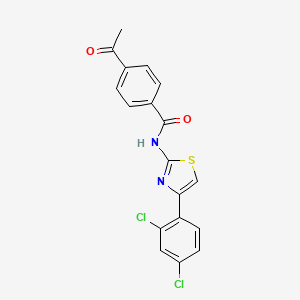 4-acetyl-N-[4-(2,4-dichlorophenyl)-1,3-thiazol-2-yl]benzamide