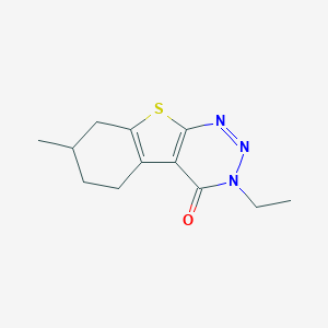 molecular formula C12H15N3OS B254850 3-ethyl-7-methyl-5,6,7,8-tetrahydro[1]benzothieno[2,3-d][1,2,3]triazin-4(3H)-one 