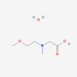 molecular formula C6H15NO4 B2548503 N-(2-Methoxyethyl)-N-methylglycine hydrate CAS No. 1262771-95-8; 1638221-47-2