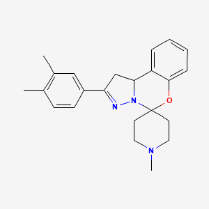 molecular formula C23H27N3O B2548508 2-(3,4-Dimethylphenyl)-1'-methyl-1,10b-dihydrospiro[benzo[e]pyrazolo[1,5-c][1,3]oxazine-5,4'-piperidine] CAS No. 899972-28-2