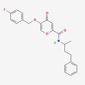 molecular formula C23H22FNO4 B2548512 5-((4-fluorobenzyl)oxy)-4-oxo-N-(4-phenylbutan-2-yl)-4H-pyran-2-carboxamide CAS No. 1021093-76-4