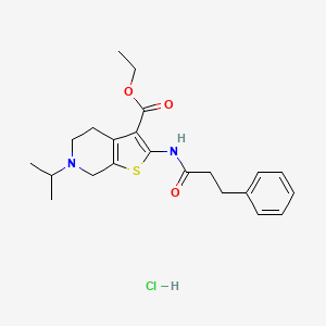Ethyl 6-isopropyl-2-(3-phenylpropanamido)-4,5,6,7-tetrahydrothieno[2,3-c]pyridine-3-carboxylate hydrochloride