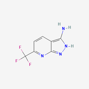 molecular formula C7H5F3N4 B2548519 6-(三氟甲基)-1H-吡唑并[3,4-b]吡啶-3-胺 CAS No. 1211578-87-8