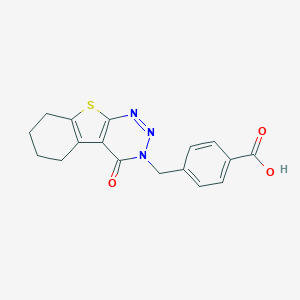 molecular formula C17H15N3O3S B254853 4-[(4-Oxo-5,6,7,8-tetrahydro-[1]benzothiolo[2,3-d]triazin-3-yl)methyl]benzoic acid 
