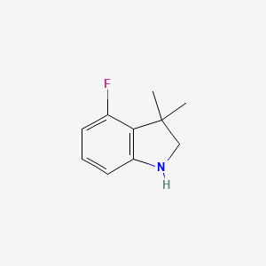 molecular formula C10H12FN B2548534 4-Fluoro-3,3-dimethylindoline CAS No. 1384081-81-5