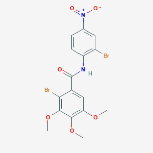 molecular formula C16H14Br2N2O6 B254854 2-bromo-N-{2-bromo-4-nitrophenyl}-3,4,5-trimethoxybenzamide 
