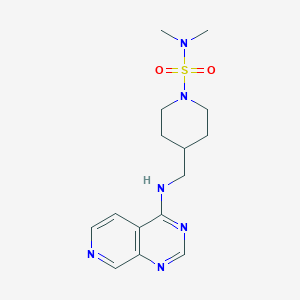 molecular formula C15H22N6O2S B2548541 N,N-Dimethyl-4-[(pyrido[3,4-d]pyrimidin-4-ylamino)methyl]piperidine-1-sulfonamide CAS No. 2380178-85-6