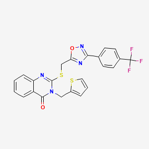 3-(thiophen-2-ylmethyl)-2-(((3-(4-(trifluoromethyl)phenyl)-1,2,4-oxadiazol-5-yl)methyl)thio)quinazolin-4(3H)-one