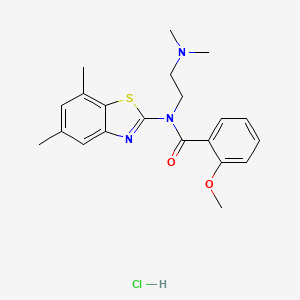 N-(2-(dimethylamino)ethyl)-N-(5,7-dimethylbenzo[d]thiazol-2-yl)-2-methoxybenzamide hydrochloride