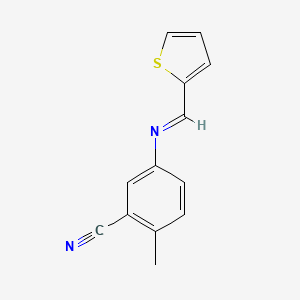 2-methyl-5-{[(E)-2-thienylmethylidene]amino}benzenecarbonitrile