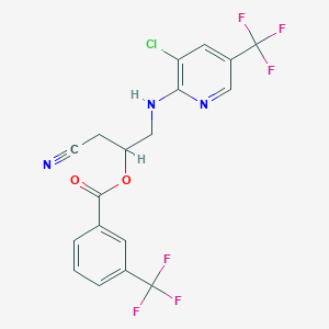 2-{[3-Chloro-5-(trifluoromethyl)-2-pyridinyl]amino}-1-(cyanomethyl)ethyl 3-(trifluoromethyl)benzenecarboxylate