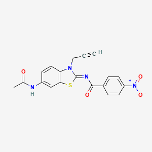 (Z)-N-(6-acetamido-3-(prop-2-yn-1-yl)benzo[d]thiazol-2(3H)-ylidene)-4-nitrobenzamide