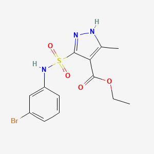 molecular formula C13H14BrN3O4S B2548579 5-(N-(3-bromophényl)sulfamoyl)-3-méthyl-1H-pyrazole-4-carboxylate d'éthyle CAS No. 1298026-51-3