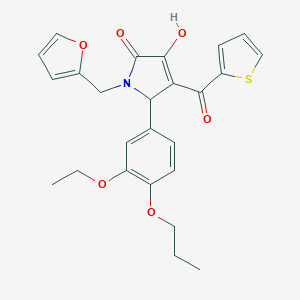 molecular formula C25H25NO6S B254858 5-(3-ethoxy-4-propoxyphenyl)-1-(2-furylmethyl)-3-hydroxy-4-(2-thienylcarbonyl)-1,5-dihydro-2H-pyrrol-2-one 