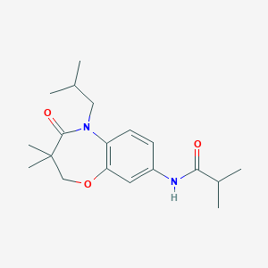 molecular formula C19H28N2O3 B2548586 N-(5-isobutyl-3,3-dimethyl-4-oxo-2,3,4,5-tetrahydrobenzo[b][1,4]oxazepin-8-yl)isobutyramide CAS No. 921810-30-2