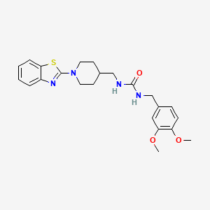 molecular formula C23H28N4O3S B2548589 1-((1-(Benzo[d]thiazol-2-yl)piperidin-4-yl)methyl)-3-(3,4-dimethoxybenzyl)urea CAS No. 1797124-84-5