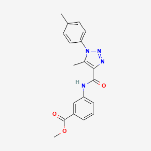 molecular formula C19H18N4O3 B2548592 methyl 3-({[5-methyl-1-(4-methylphenyl)-1H-1,2,3-triazol-4-yl]carbonyl}amino)benzoate CAS No. 924833-80-7
