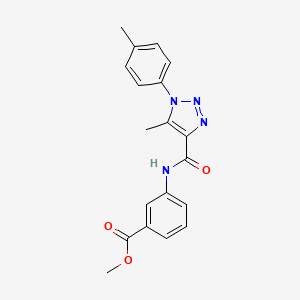 molecular formula C19H18N4O3 B2548592 3-(5-甲基-1-(4-甲基苯基)-1H-1,2,3-三唑-4-酰胺)苯甲酸甲酯 CAS No. 924833-80-7