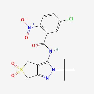 N-(2-(tert-butyl)-5,5-dioxido-4,6-dihydro-2H-thieno[3,4-c]pyrazol-3-yl)-5-chloro-2-nitrobenzamide