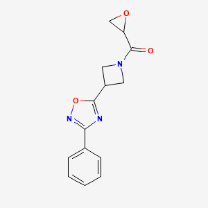 molecular formula C14H13N3O3 B2548608 Oxiran-2-yl-[3-(3-phenyl-1,2,4-oxadiazol-5-yl)azetidin-1-yl]methanone CAS No. 2411249-28-8