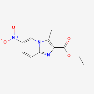molecular formula C11H11N3O4 B2548619 Ethyl 3-methyl-6-nitroimidazo[1,2-a]pyridine-2-carboxylate CAS No. 1612861-50-3