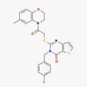 3-(4-fluorobenzyl)-2-((2-(6-methyl-2H-benzo[b][1,4]oxazin-4(3H)-yl)-2-oxoethyl)thio)thieno[3,2-d]pyrimidin-4(3H)-one