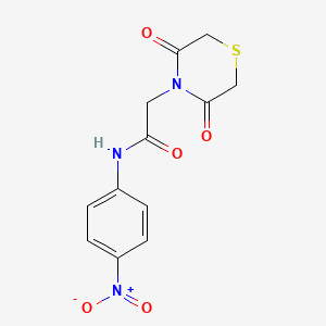 molecular formula C12H11N3O5S B2548623 2-(3,5-dioxothiomorpholin-4-yl)-N-(4-nitrophenyl)acetamide CAS No. 868215-12-7